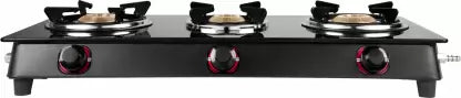 Greenchef Ebony Pro 3BR ( Hose Pipe + Lighter ) Glass Manual Gas Stove (3 Burners) Greenchef Ebony Pro 3BR ( Hose Pipe + Lighter ) Glass Manual Gas Stove (3 Burners)